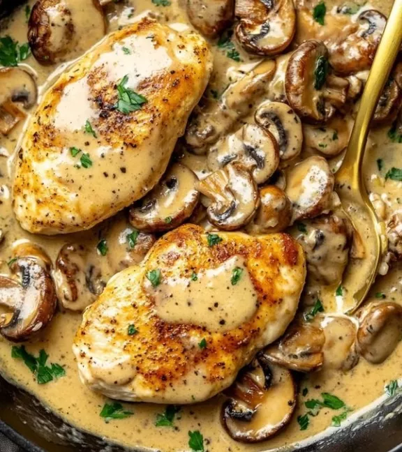 Kalkoen met champignonsaus