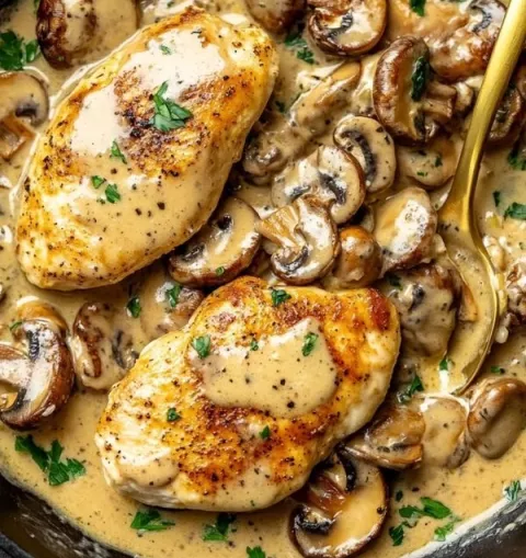 Kalkoen met champignonsaus